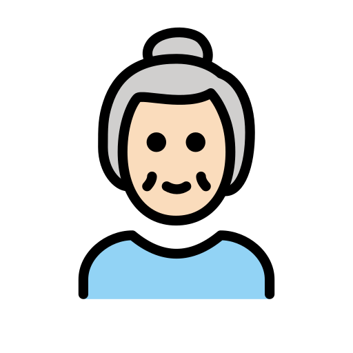 Ηλικιωμένη: ανοιχτόχρωμος τόνος δέρματος για OpenMoji 15.1