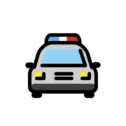 Cotxe de policia que s'acosta per OpenMoji 15.1