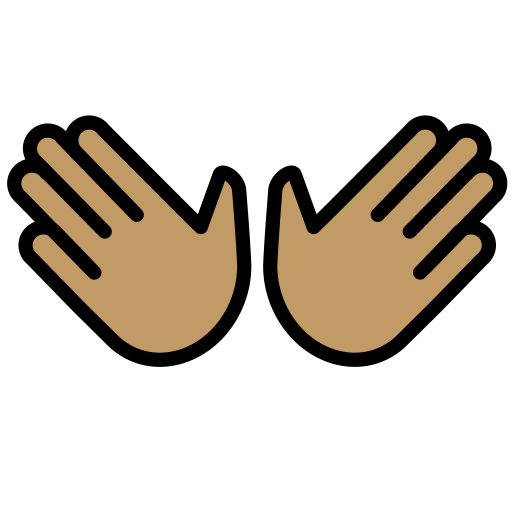 Ανοικτά χέρια: μεσαίος τόνος δέρματος για OpenMoji 15.1