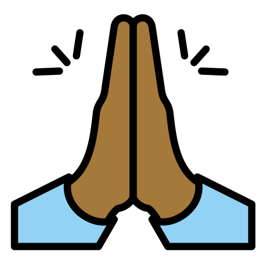 Společně vztyčené dlaně: Středně tmavý odstín pleti pro OpenMoji 15.1