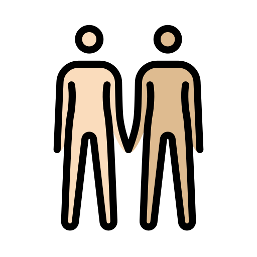 El ele tutuşan insanlar: açık cilt tonu orta açık cilt tonu için OpenMoji 15.1