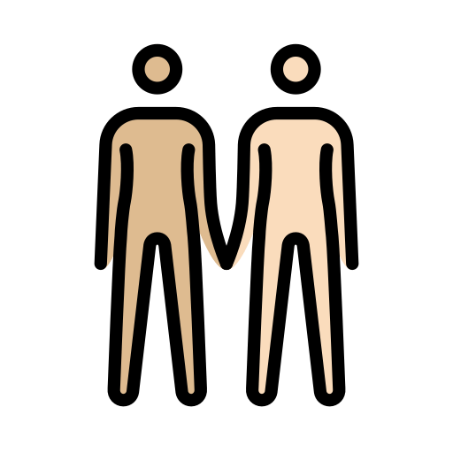 คนจับมือกัน: โทนผิวสีแทน, โทนผิวสีอ่อน สำหรับ OpenMoji 15.1
