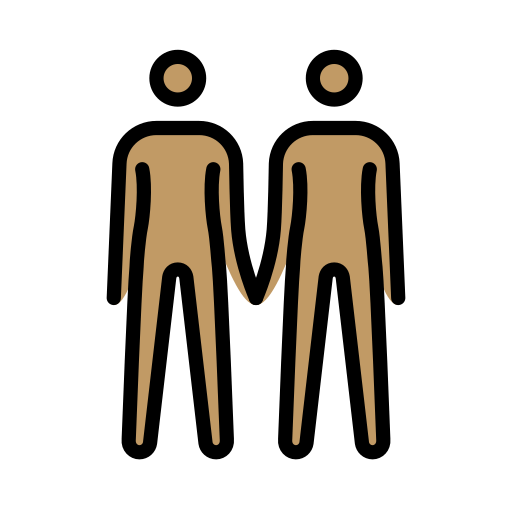 Oameni care se țin de mână: Ton mediu al pielii pentru OpenMoji 15.1