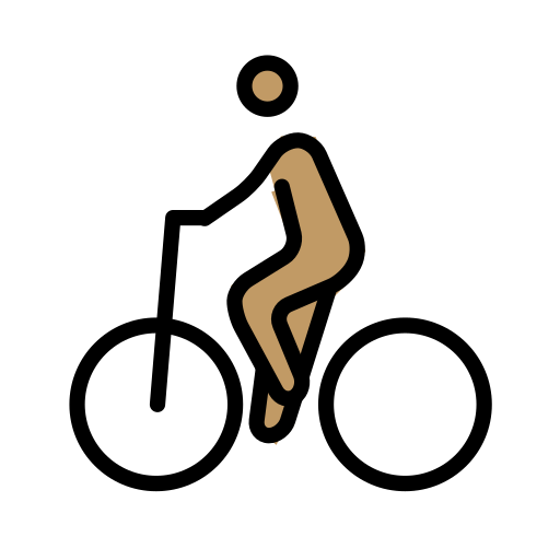 Bisiklet süren kişi: orta cilt tonu için OpenMoji 15.1