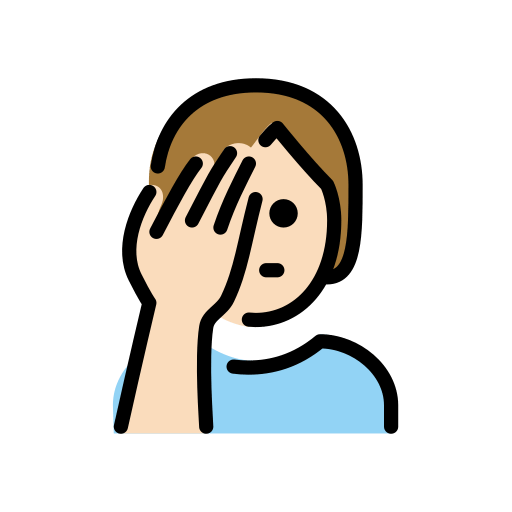Osoba Facepalming: Světlý odstín pleti pro OpenMoji 15.1