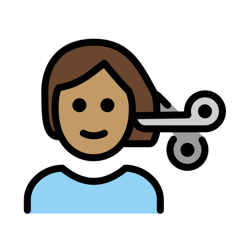 Personne Qui Se Fait Couper Les Cheveux: Peau Légèrement Mate pour OpenMoji 15.1