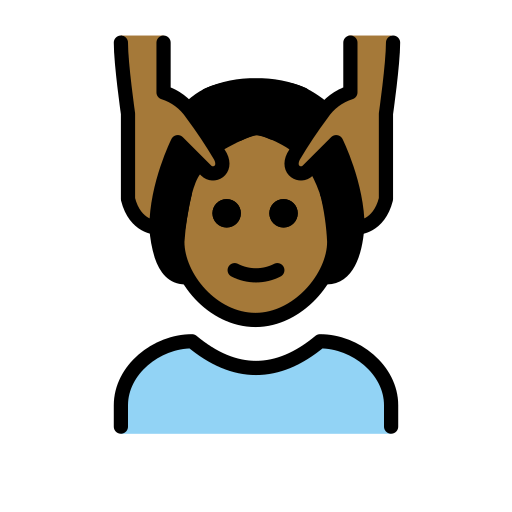 Persoana care primește masajul: Culoare medie-închis a pielii pentru OpenMoji 15.1