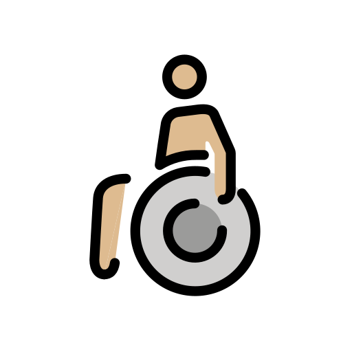 Persona amb cadira de rodes manual: pell mitjana-clara per OpenMoji 15.1
