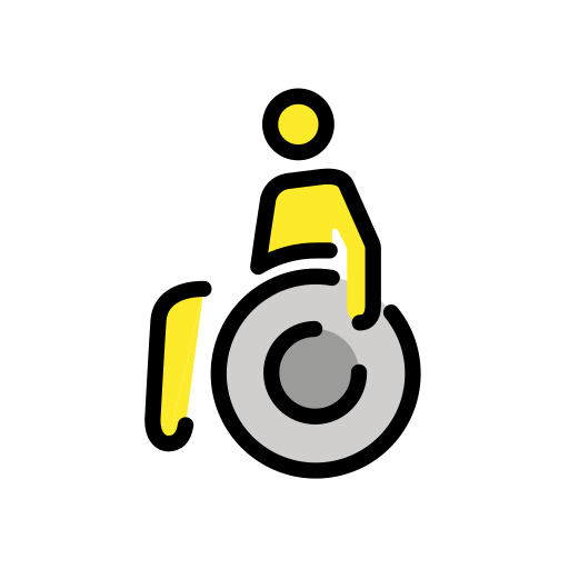 Person i manuel kørestol for OpenMoji 15.1