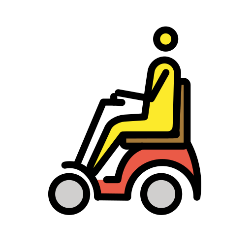 Osoba na motorovém vozíku pro OpenMoji 15.1