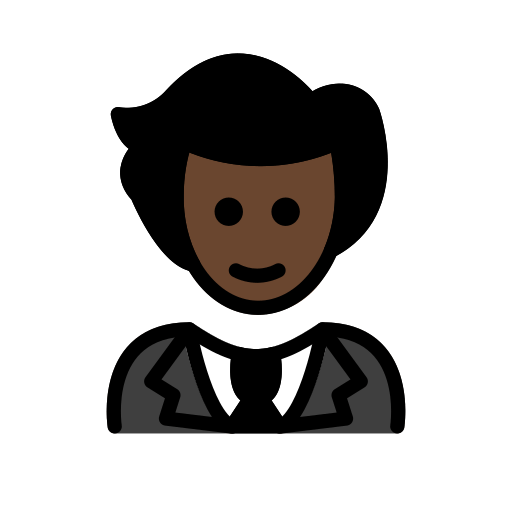 Persona amb esmòquing: pell fosca per OpenMoji 15.1