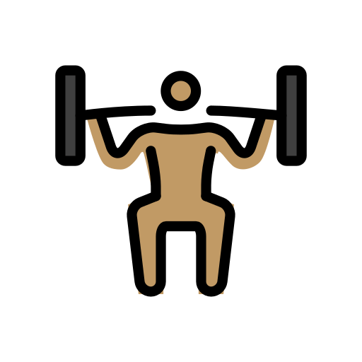 Person som lyfter tyngder: mellanfärgad hy för OpenMoji 15.1
