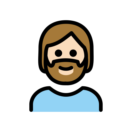 Osoba z brodą: karnacja jasna dla OpenMoji 15.1