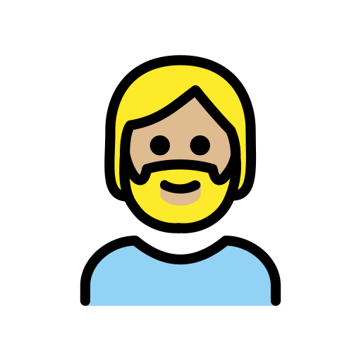 Persona: Pell Mitjà Clara, Barba per OpenMoji 15.1