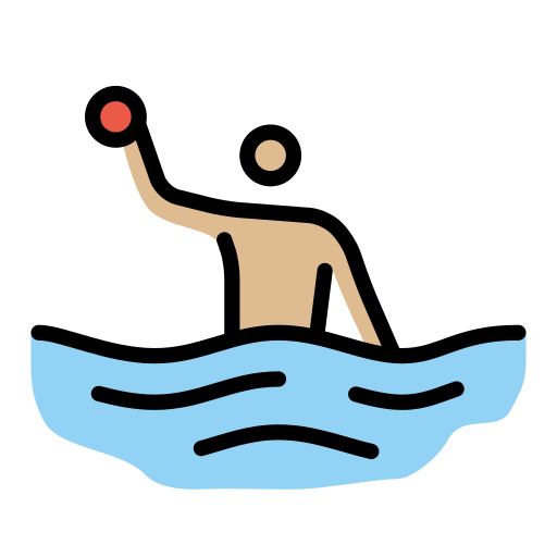 Persona que juga a waterpolo: pell mitjana-clara per OpenMoji 15.1