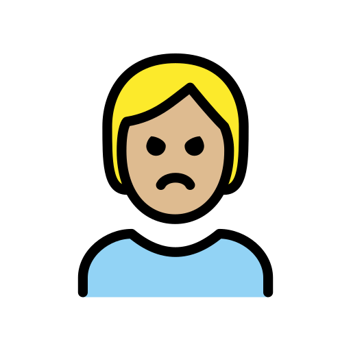 Κατσουφιασμένο άτομο: μεσαίος-ανοιχτόχρωμος τόνος δέρματος για OpenMoji 15.1