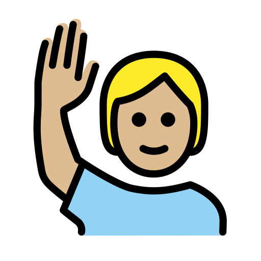 Persona Con Mano Alzata: Carnagione Abbastanza Chiara per OpenMoji 15.1