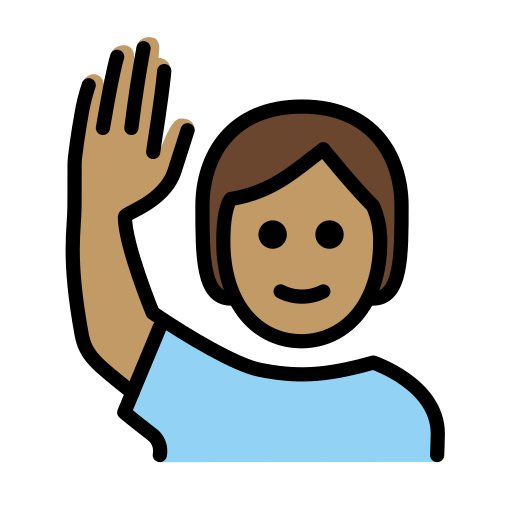 Elini kaldırma: orta cilt tonu için OpenMoji 15.1