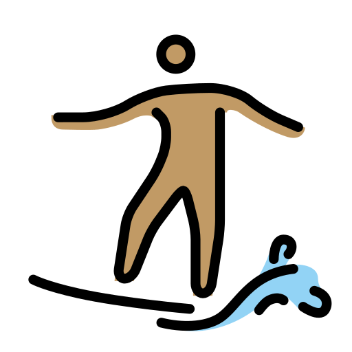 Σέρφερ: μεσαίος τόνος δέρματος για OpenMoji 15.1