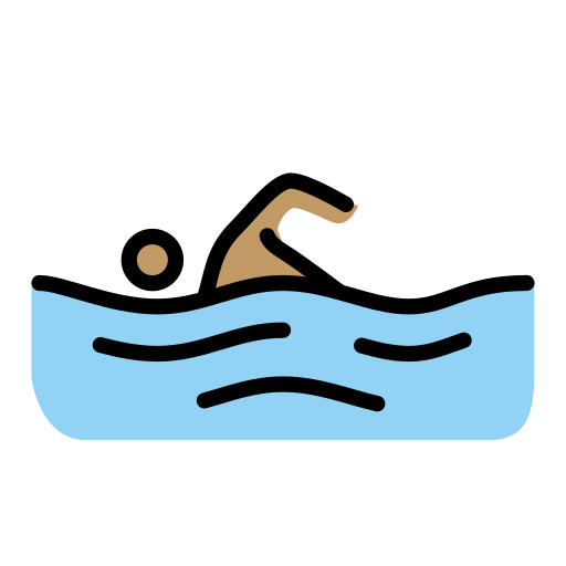 Osoba plavání: Střední tón pleti pro OpenMoji 15.1