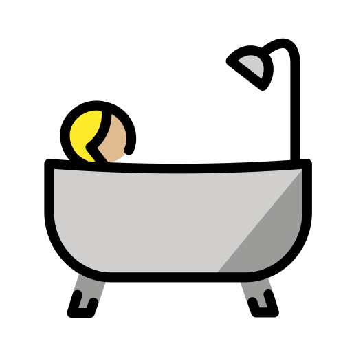 Person Taking Bath: Medium-Light Skin Tone for OpenMoji 15.1