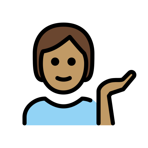 Person vender håndfladen op: medium teint for OpenMoji 15.1