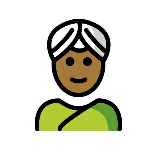 पगड़ी वाला आदमी: हल्की साँवली त्वचा OpenMoji 15.1 के लिए