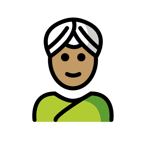 Personne En Turban: Peau Légèrement Mate pour OpenMoji 15.1