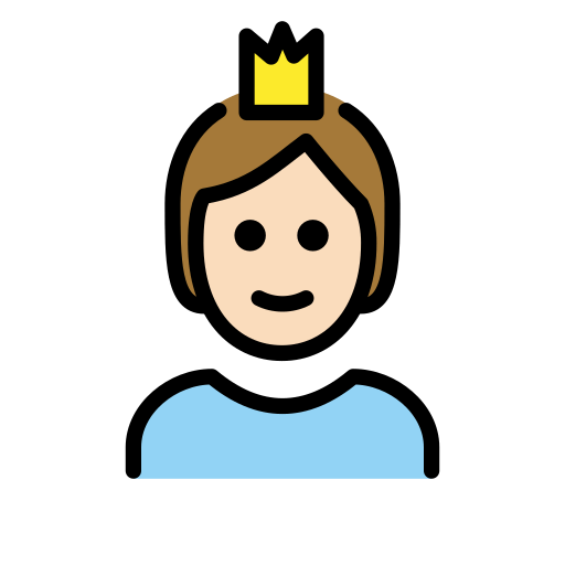 Osoba s korunou: Světlý odstín pleti pro OpenMoji 15.1