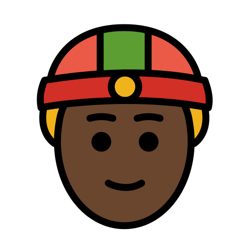 Uomo Con Zucchetto Cinese: Carnagione Scura per OpenMoji 15.1