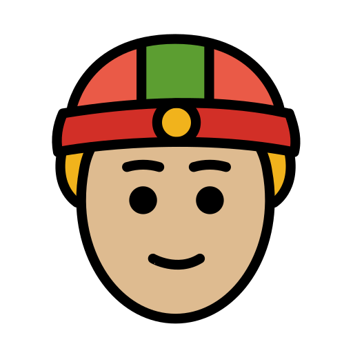 Uomo Con Zucchetto Cinese: Carnagione Abbastanza Chiara per OpenMoji 15.1