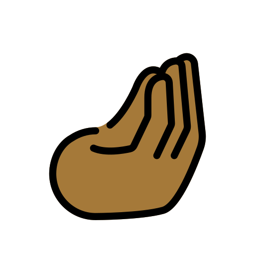 Puristetut sormet: Keskitumma ihonväri varten OpenMoji 15.1