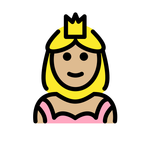 Princesa: pell mitjana-clara per OpenMoji 15.1