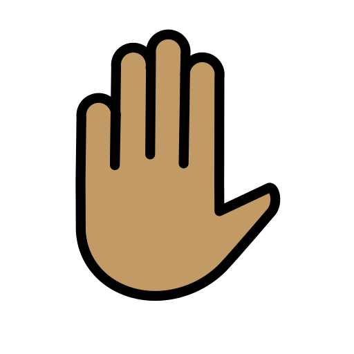 第举起手: 中等肤色号为第OpenMoji 15.1号