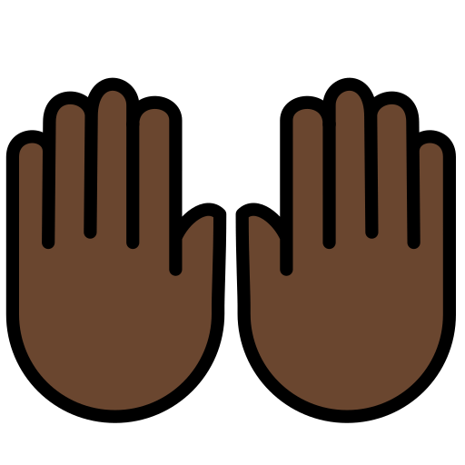 Kädet ylös: Tumma ihonväri varten OpenMoji 15.1