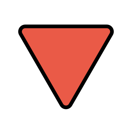 Nedåtpekande röd triangel för OpenMoji 15.1