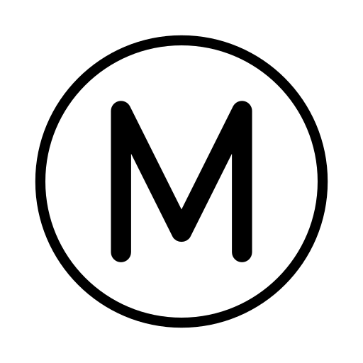 Symbol regionálního ukazatele Písmeno M pro OpenMoji 15.1