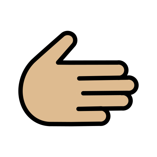 Sağa bakan el: orta açık cilt tonu için OpenMoji 15.1