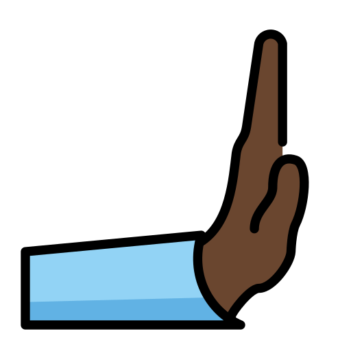 Ruka tlačí doprava: Tmavý odstín pleti pro OpenMoji 15.1