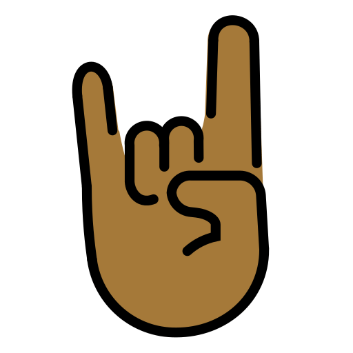 Χειρονομία ροκ: μεσαίος-σκούρος τόνος δέρματος για OpenMoji 15.1