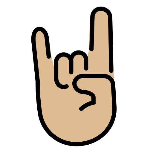 Χειρονομία ροκ: μεσαίος-ανοιχτόχρωμος τόνος δέρματος για OpenMoji 15.1