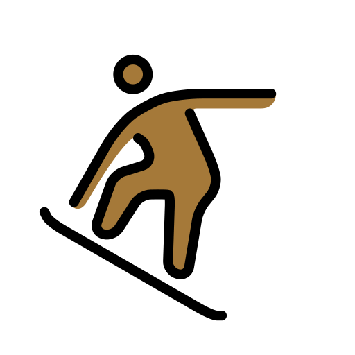 Snowboarder: Culoare medie-închis a pielii pentru OpenMoji 15.1