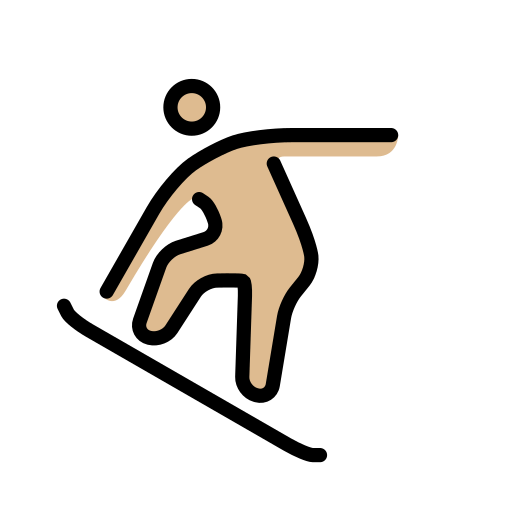 Persona Sullo Snowboard: Carnagione Abbastanza Chiara per OpenMoji 15.1