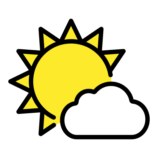 Sol darrere de petit núvol per OpenMoji 15.1