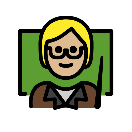 Opettaja: Keski-vaalea ihonväri varten OpenMoji 15.1