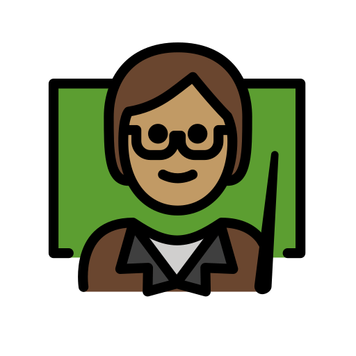 Učitel: Střední odstín pleti pro OpenMoji 15.1