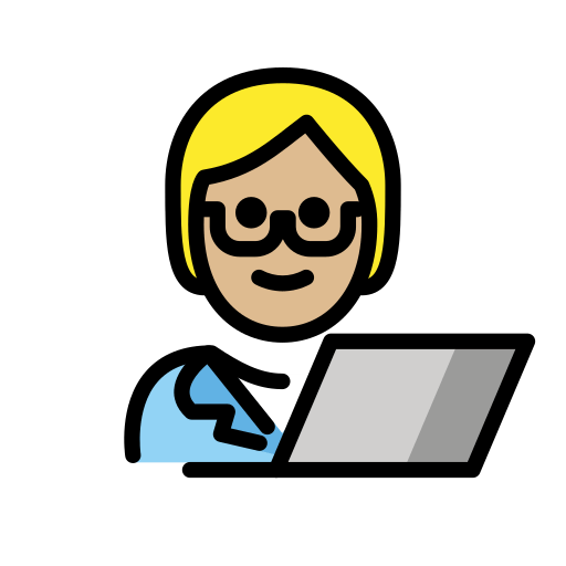 Informaticien (Tous Genres): Peau Moyennement Claire pour OpenMoji 15.1