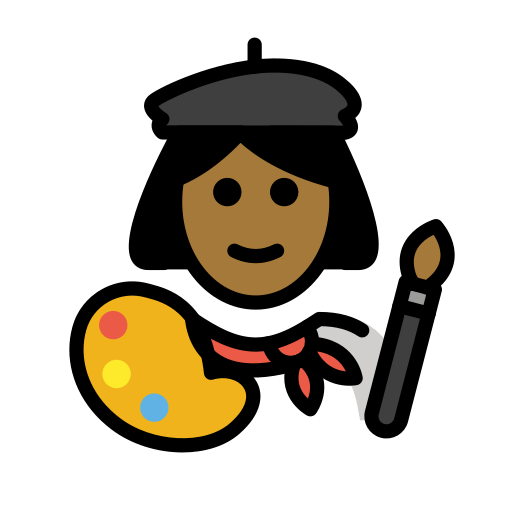 Femeie Artist: Tono de piele mediu-închis pentru OpenMoji 15.1