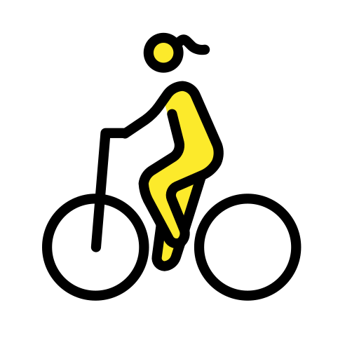 ผู้หญิงขี่จักรยาน สำหรับ OpenMoji 15.1