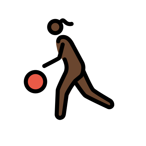 Woman Bouncing Ball: Dark Skin Tone for OpenMoji 15.1